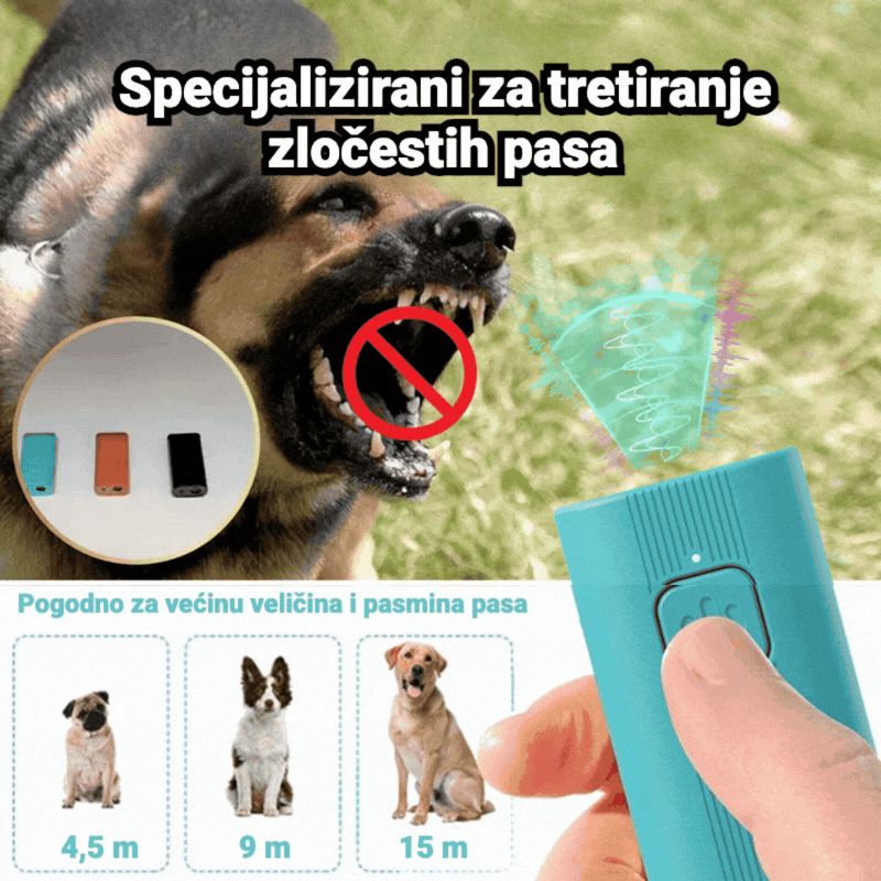 👍🐶Prijenosni vanjski ultrazvučni repelent za pse s funkcijom pozadinskog osvjetljenja za zaustavljanje lajanja.