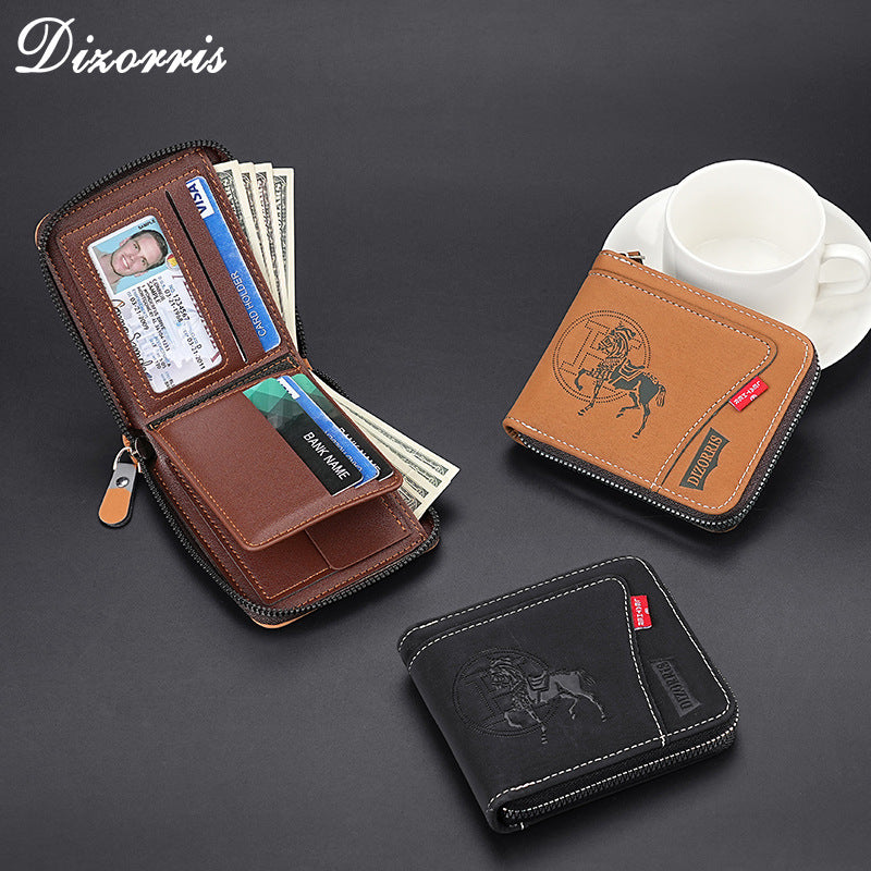 🔥🔥【Kupite 1 i dobijete 1 besplatno】Novi i elegantni muški kratki novčanik s patentnim zatvaračem u retro stilu.