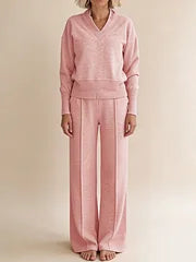 🥰📢📢50% popusta!!!【M-5XL】Ženski komplet odijela 2026 | Dvodijelni set s pletenim dugim rukavima✨