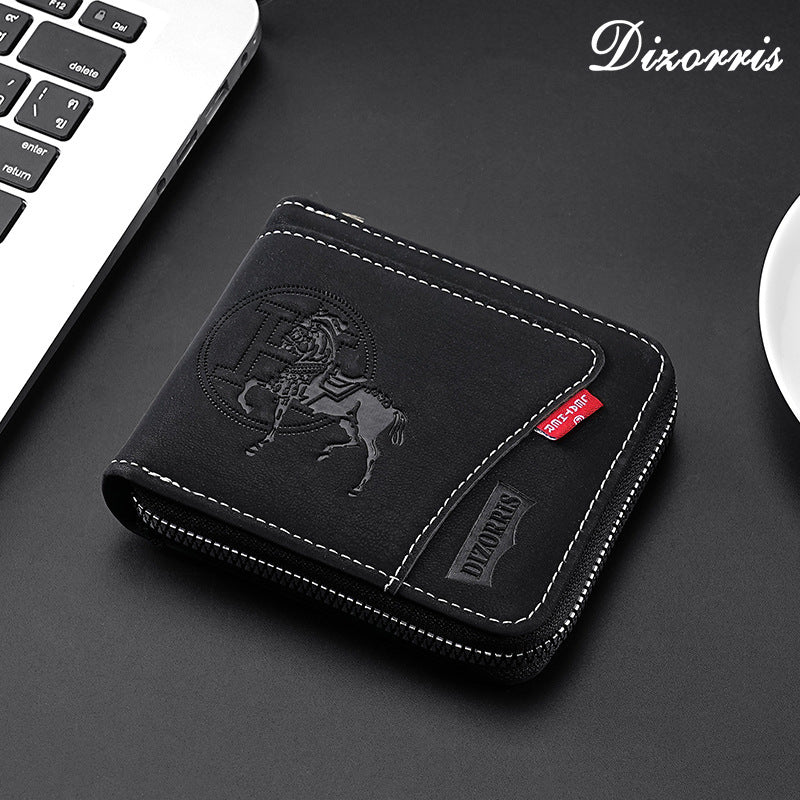 🔥🔥【Kupite 1 i dobijete 1 besplatno】Novi i elegantni muški kratki novčanik s patentnim zatvaračem u retro stilu.