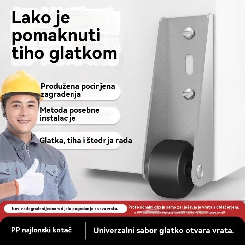 【12 kotačića + 48 vijaka】🚪 Nosač kliznih vrata s kotačićima – tih, podesiv i jednostavan za ugradnju 🔧