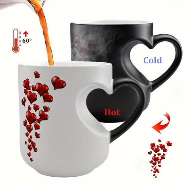 📢📢50% popusta!!! ⏰ Keramička šalica za Valentinovo s ručkom u obliku srca koja mijenja boju💝✨