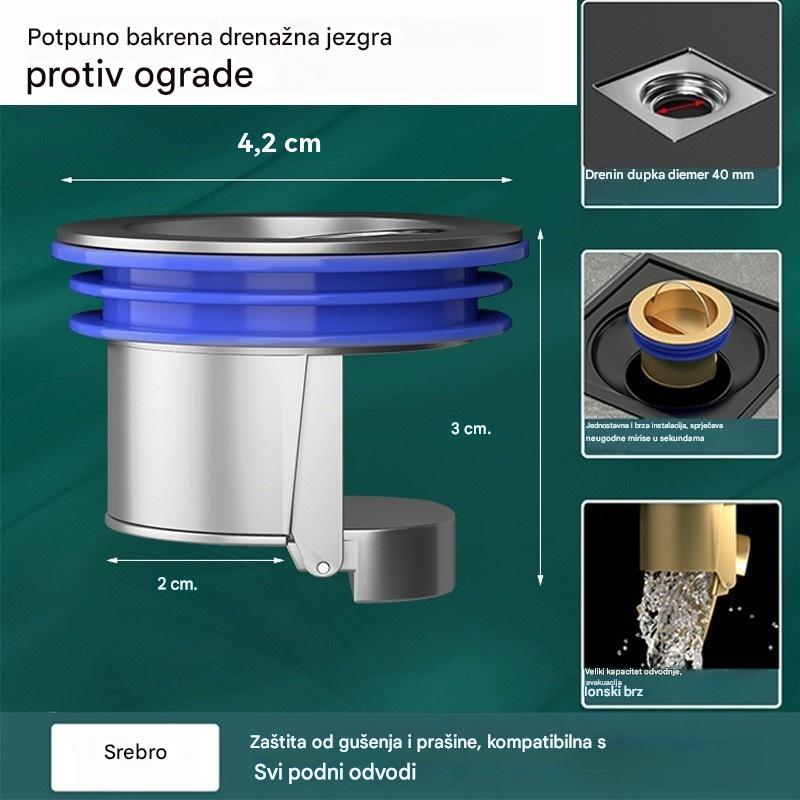 🔥Kupite 1, dobijte 1 GRATIS!🔥 Univerzalni mesingani podni odvod s jezgrom protiv neugodnih mirisa 🚿✨
