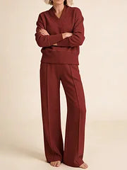 🥰📢📢50% popusta!!!【M-5XL】Ženski komplet odijela 2026 | Dvodijelni set s pletenim dugim rukavima✨