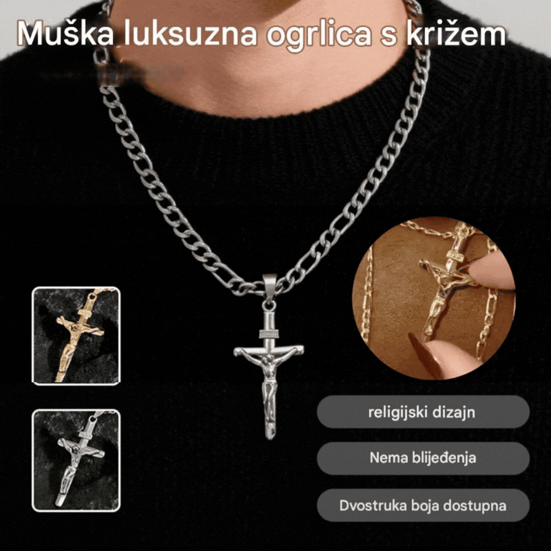 Ogrlica s križem i privjeskom za modne dodatke