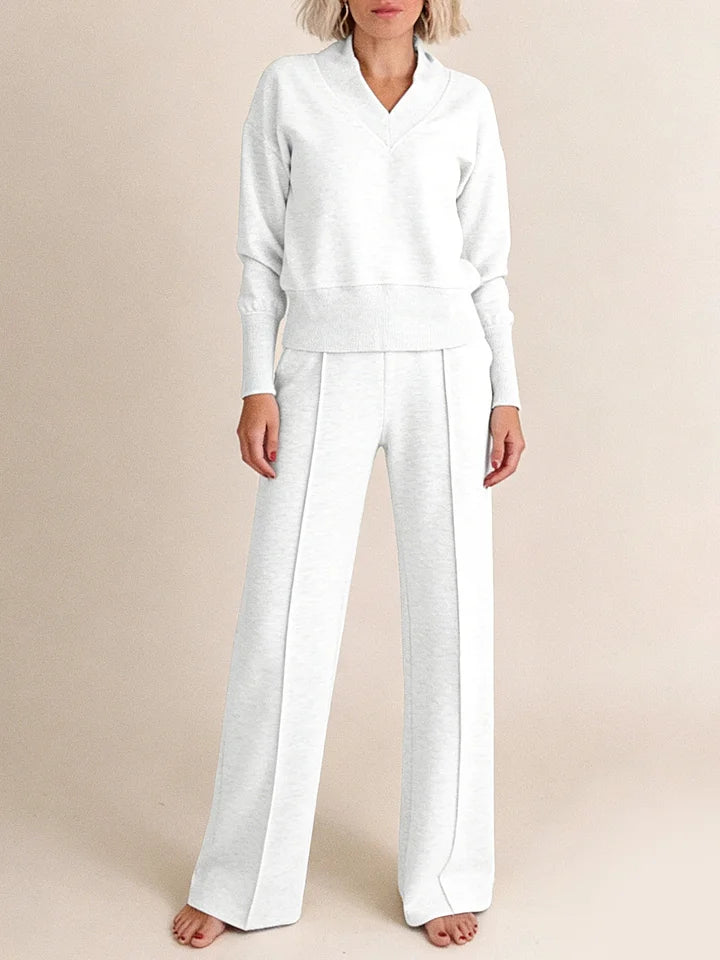 🥰📢📢50% popusta!!!【M-5XL】Ženski komplet odijela 2026 | Dvodijelni set s pletenim dugim rukavima✨