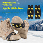 👴🚶🏔️❄️Kupite 1 par, dobijte 1 par gratis🔥2 seta (4 komada) Nevidljivi protuklizni rukavi za dereze s 5 zubaca, vanjske dereze, pogodne za planinarenje po snijegu, planinarenje, penjanje po stijenama i zimske ledene površine, obavezni dio za starije osobe.